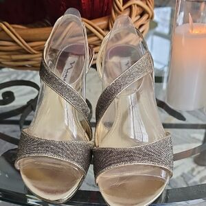 Nina Elegant Gold Metallic Women's Sling Back Sandals